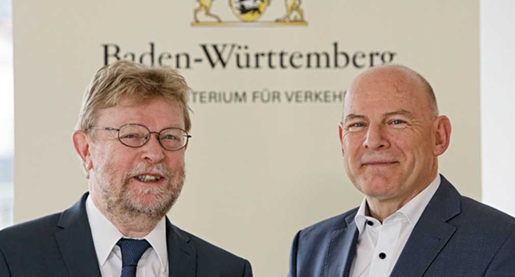 Ministerialdirektor Dr. Uwe Lahl (l.) und Winfried Hermann (r.), Minister für Verkehr (Bild: Joachim E. Roettgers GRAFFITI)