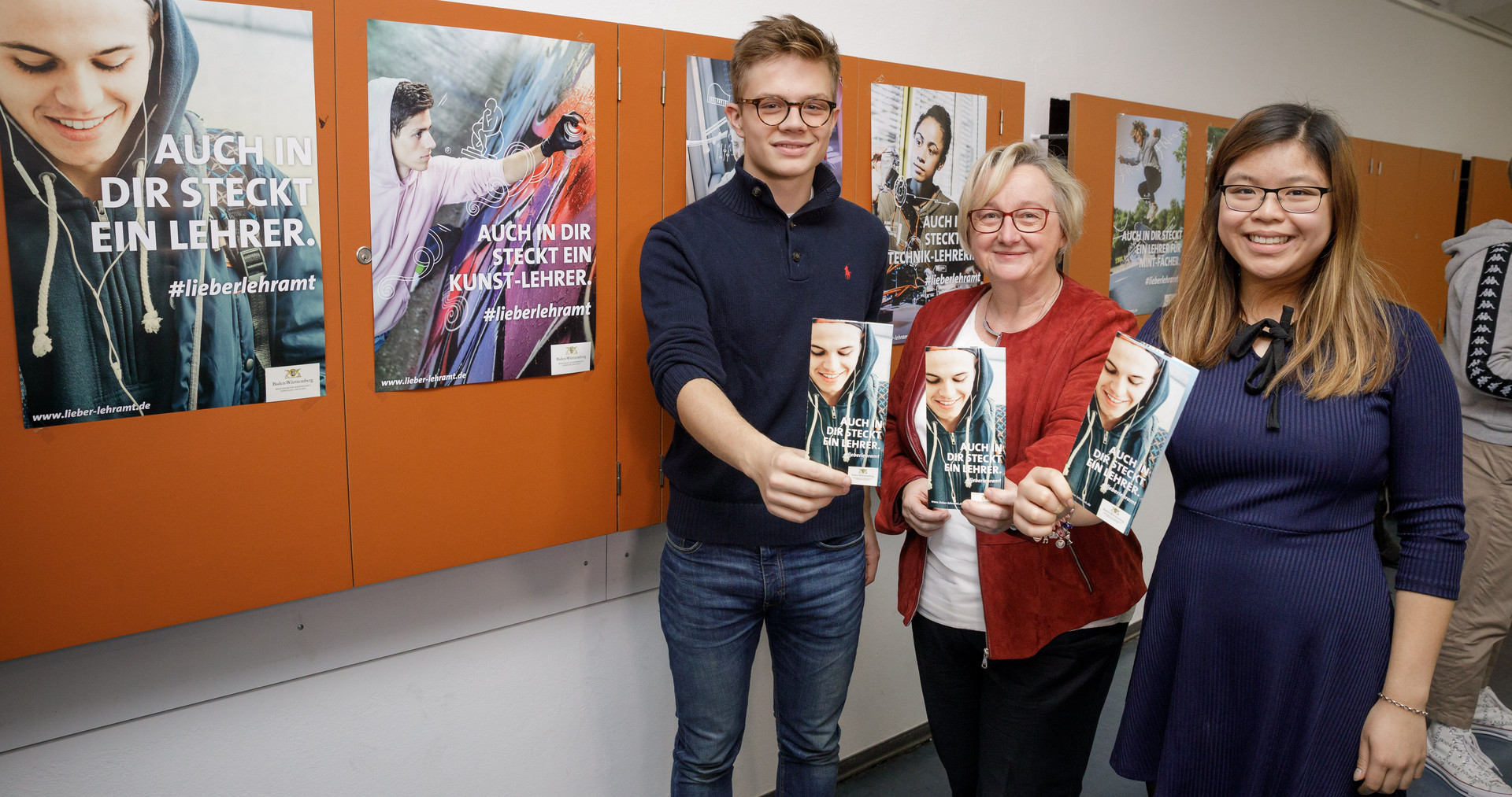 Wissenschaftsministerin Theresia Bauer (M.) stellt die Kampagne #lieberlehramt vor. (Bild: MWK BW / Jan Potente)