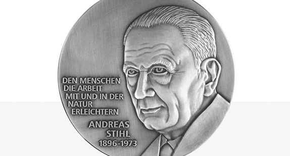 Hochreliefmedaille „Andreas Stihl“ (Quelle: Staatliche Münzen Baden-Württemberg)