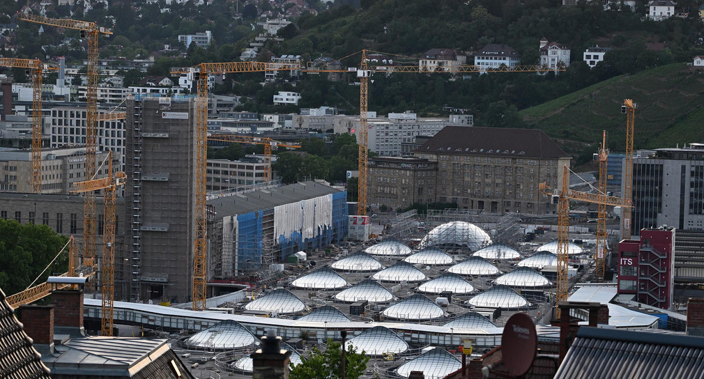 Blick auf die Baustelle von Stuttgart 21