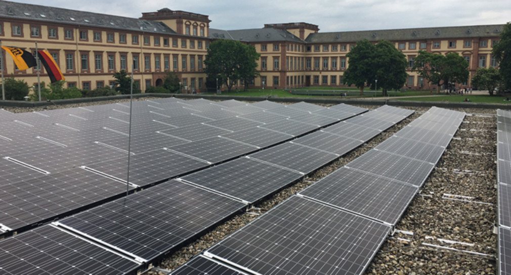 Photovoltaik-Anlage auf dem Mensadach der Universität Mannheim