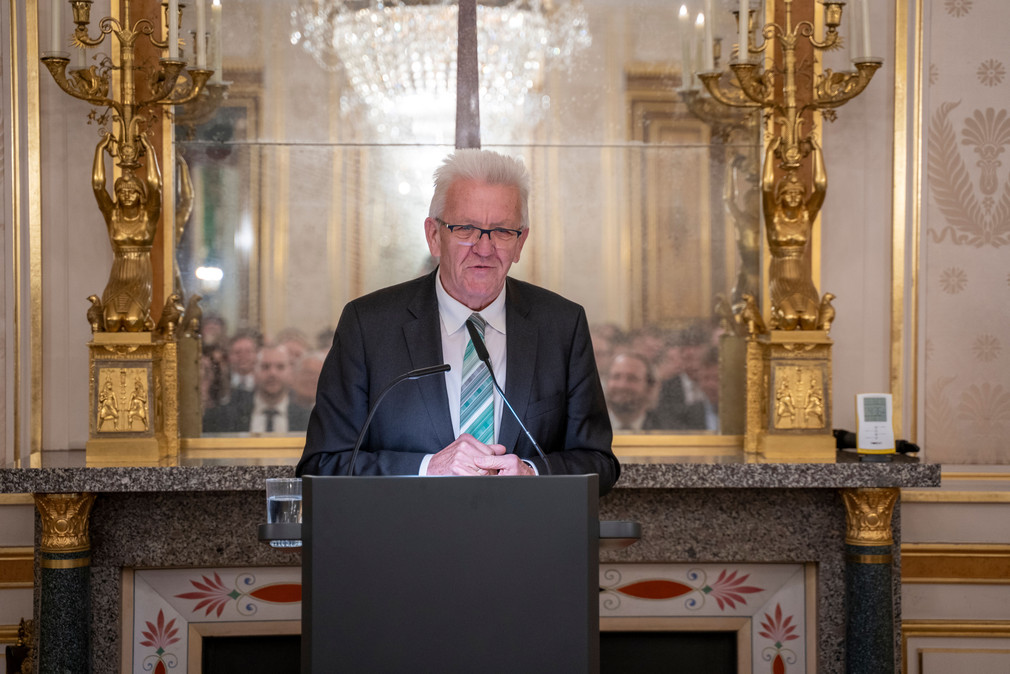 Ministerpräsident Winfried Kretschmann beim Abendempfang im Palais Beauharnais