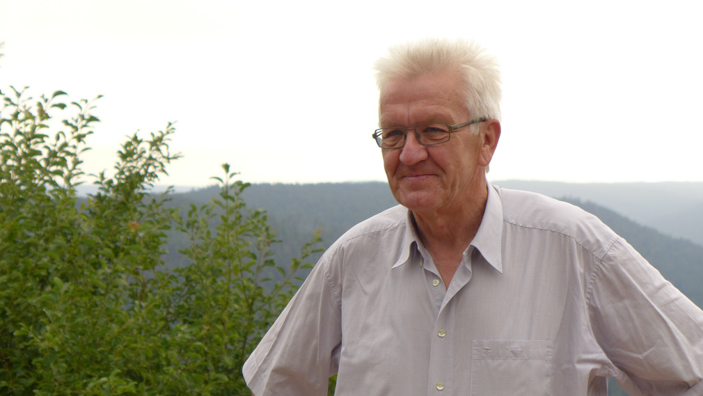 Ministerpräsident Winfried Kretschmann im Nationalpark Schwarzwald