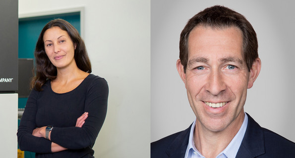 Dr. Julia Mahamid (links) und Professor Dr. Klaus Blaum (rechts)