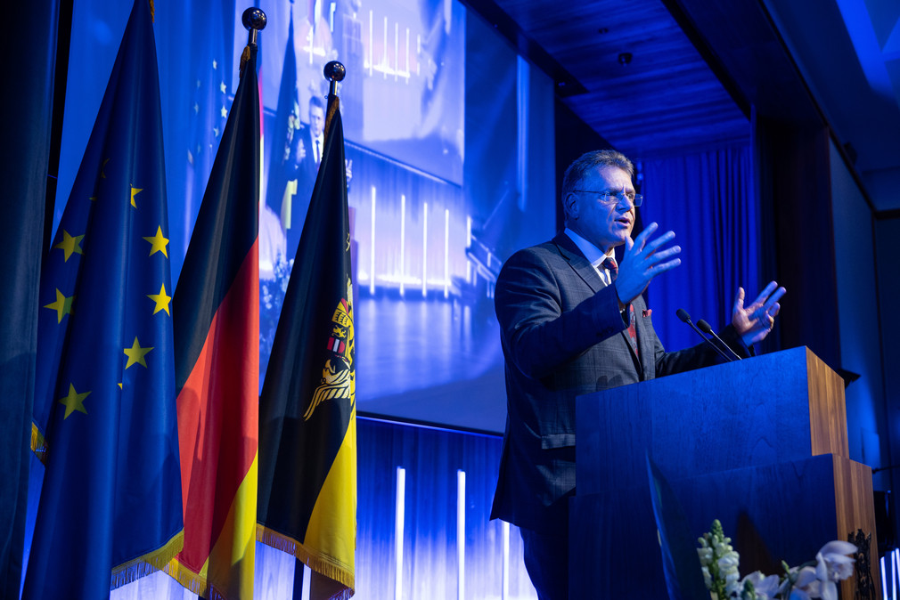 Maroš Šefčovič, Vizepräsident der Europäischen Kommission, bei seiner Ansprache