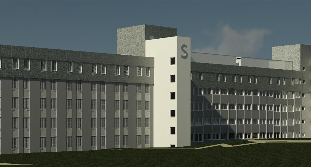 3D-Ansicht Fassade JVA Ravensburg Haftplatzgebäude E