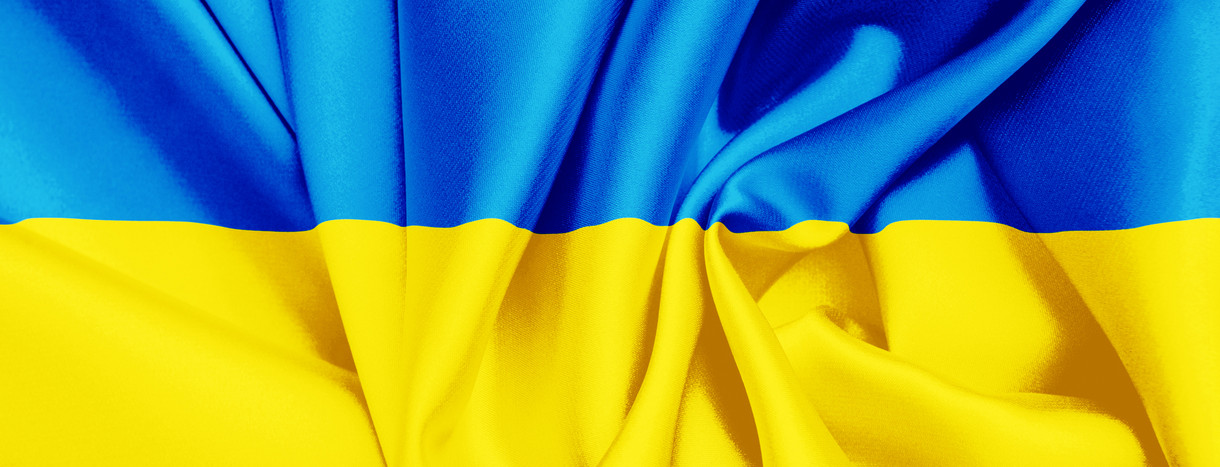 Die Fahne der Ukraine.