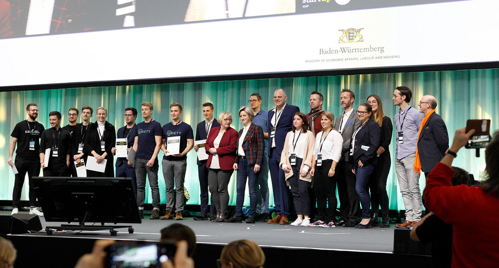 Finale der ersten „Start-up BW ASAP“-Wettbewerbsrunde. Das „Academic Seed Accelerator Prgram Baden-Württemberg“ (ASAP) ist ein landesweiter Wettbewerb im Rahmen der Landeskampagne Start-up BW. Bild: Ministerium für Wirtschaft, Arbeit und Wohnungsbau Baden-Württemberg