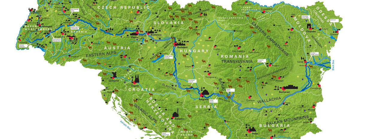 Eine Karte des Donauraums