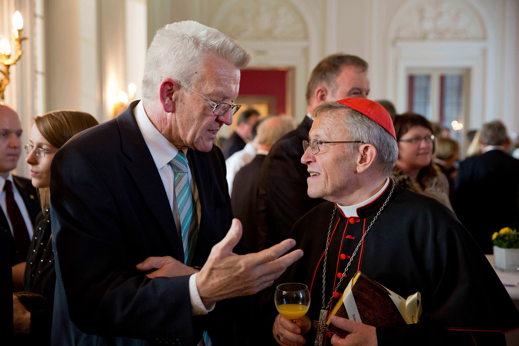 Ministerpräsident Winfried Kretschmann (l.) und Kardinal Kasper (r.)