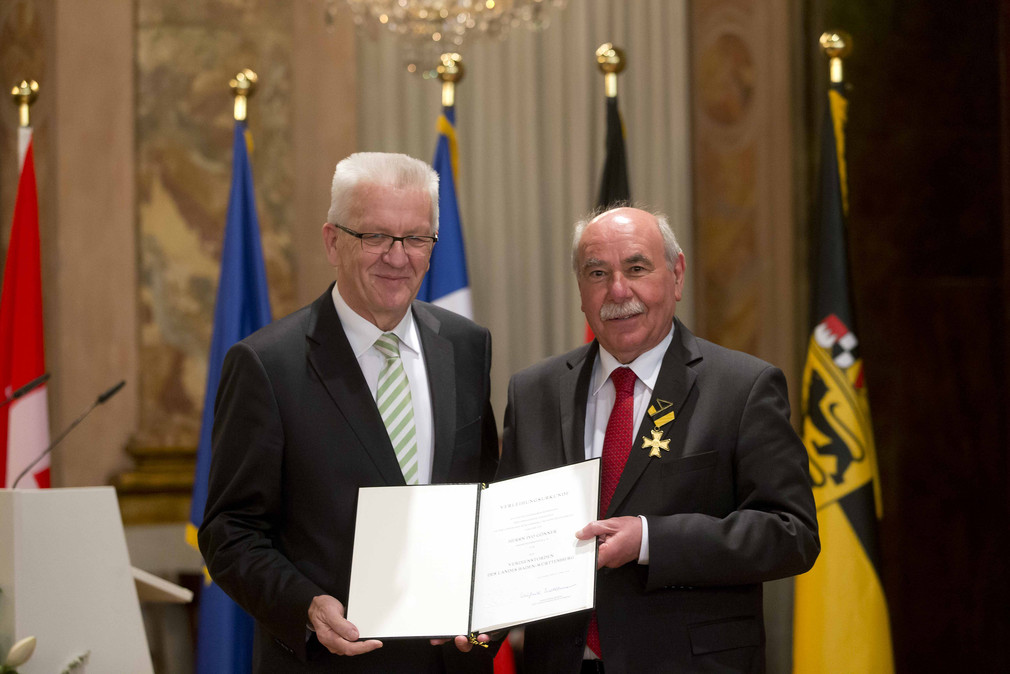 Ministerpräsident Winfried Kretschmann (l.) und Ivo Gönner (r.)