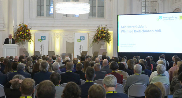 Rede von Ministerpräsident Winfried Kretschmann (kinbks) bei der Abschlusskonferenz des Strategiedialogs Landwirtschaft.