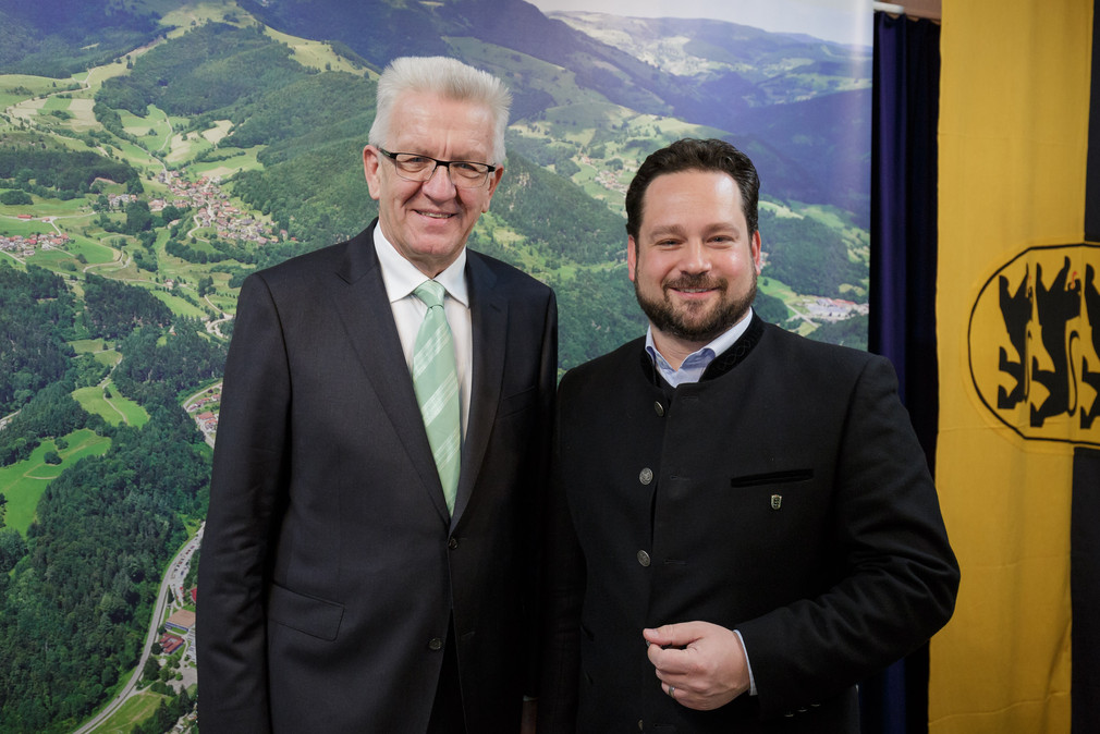 Ministerpräsident Winfried Kretschmann (l.) und Naturschutzminister Alexander Bonde (r.) (Foto: MLR/Jan Potente)