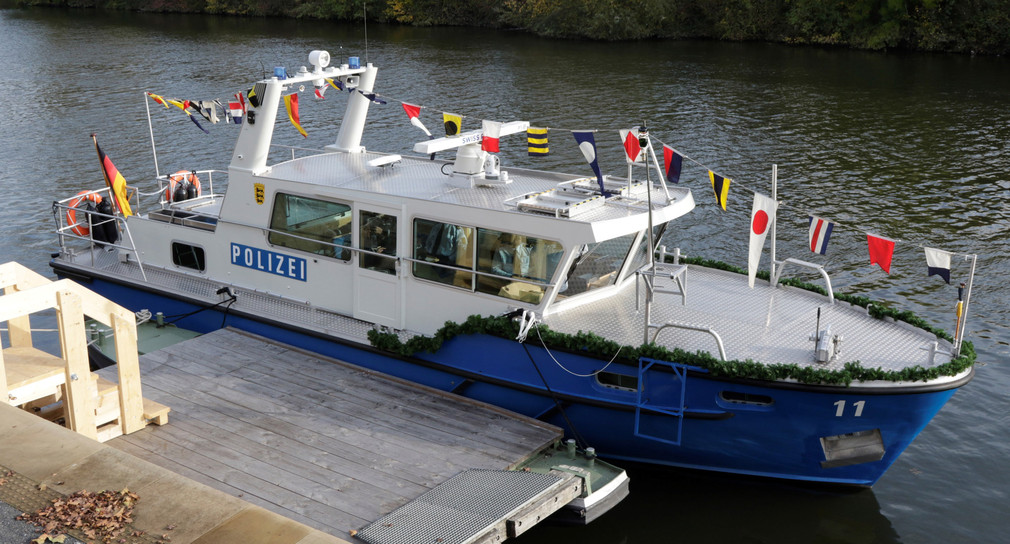 Das neue Polizeiboot der Wasserschutzpolizei in Heilbronn.