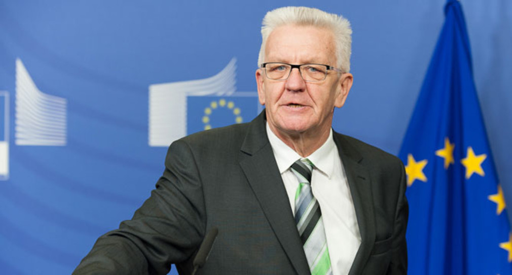 Ministerpräsident Winfried Kretschmann zu Gast bei der EU-Kommission in Brüssel.
