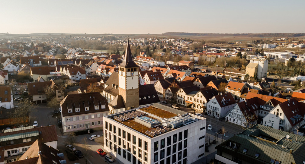 Blick auf die Gemeinde Leingarten im Landkreis Heilbronn.