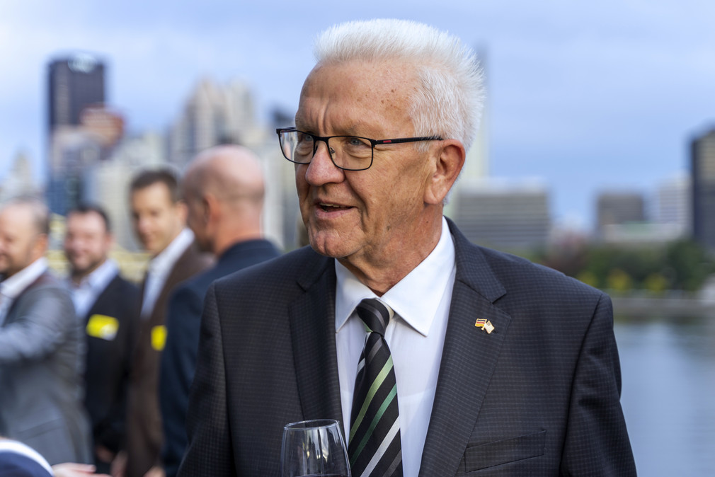 Ministerpräsident Winfried Kretschmann in Pittsburgh beim Empfang zum Tag der Deutschen Einheit