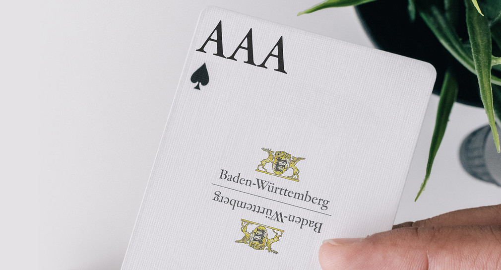 Spielkarte mit "AAA" als Rating in BW