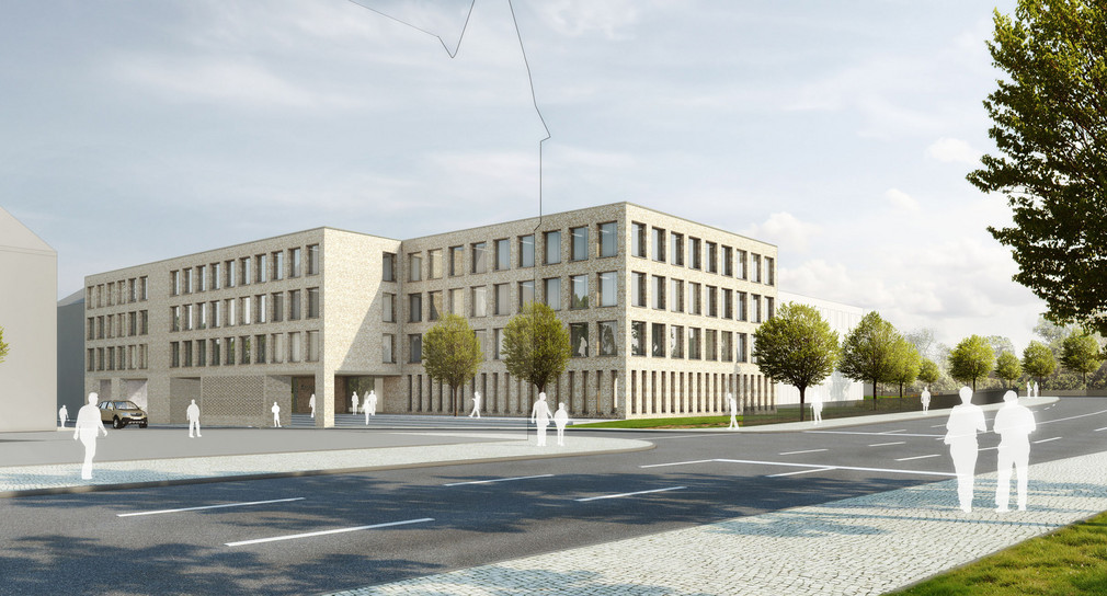 Visualisierung des künftigen Ersatzneubaus für das Finanzamt Offenburg. (Bild: harter + kanzler & partner ARCHITEKTEN PARTG mbB)