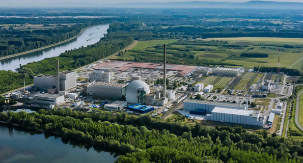 Kernkraftwerk Philippsburg ohne Türme (Aufnahme vom 03.06.2020)
