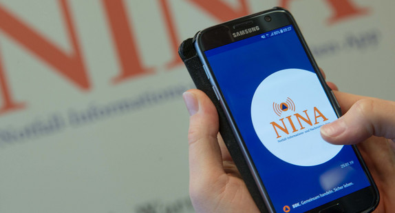 Startbildschirm der Warn-App "NINA". Bild: © Lichtgut/Leif Piechowski