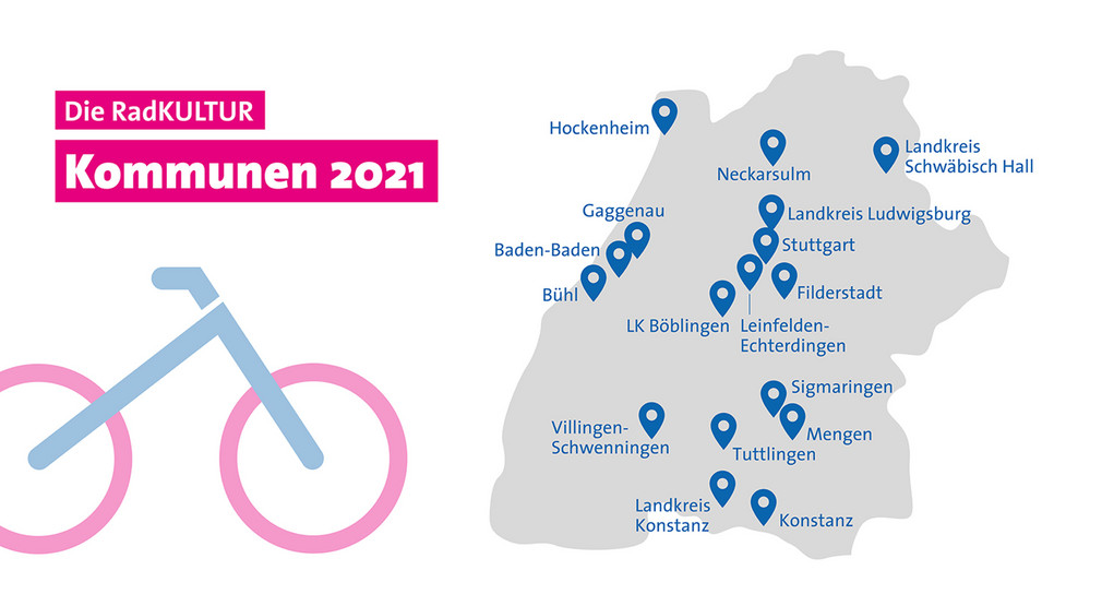 Radverkehr Land fördert RadKULTUR 2021 in 17 Kommunen
