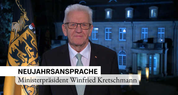 Ministerpräsident Winfried Kretschmann bei seiner Neujahrsansprache