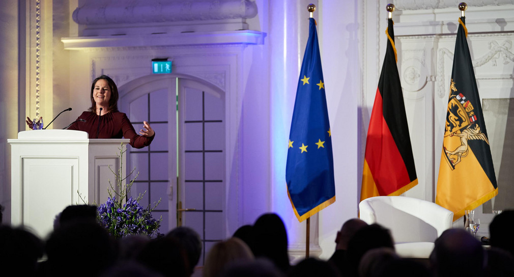Bundesaußenministerin Annalena Baerbock bei ihrer Rede 