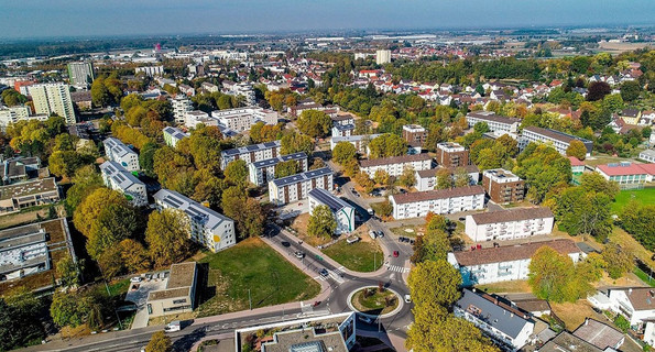 Luftbild vom Quartier Kanadaring in Lahr