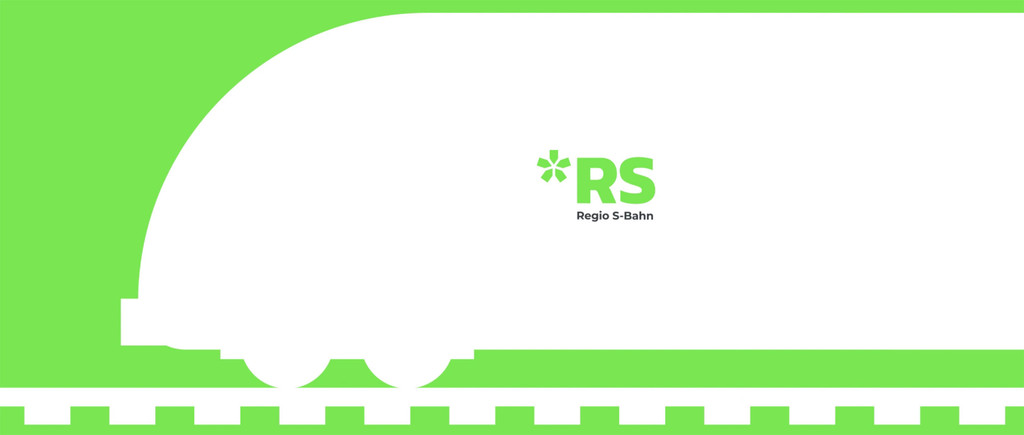 Zeichnung eines Zuges mit einem grünen Logo der Regio S-Bahn Donau Iller.