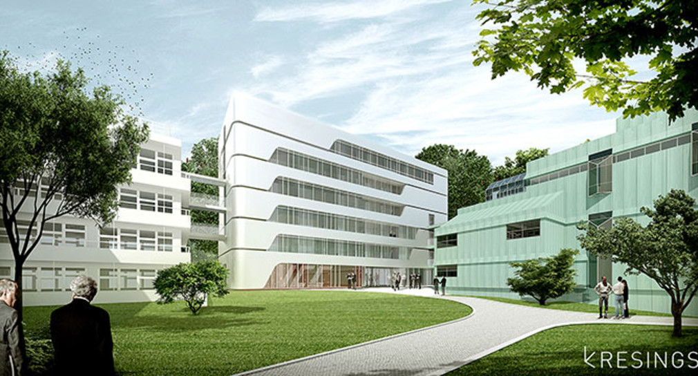 Visualisierung des Neubaus des „Center for Visual Computing of Collectives“ der Universität Konstanz (Bild: © KRESINGS Architektur GmbH)