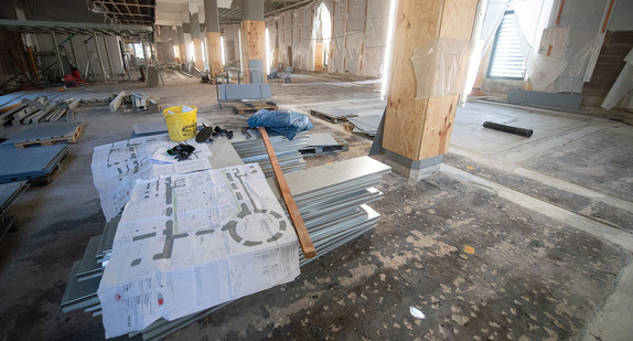 Die Baustelle im Landesmuseum Württemberg. 