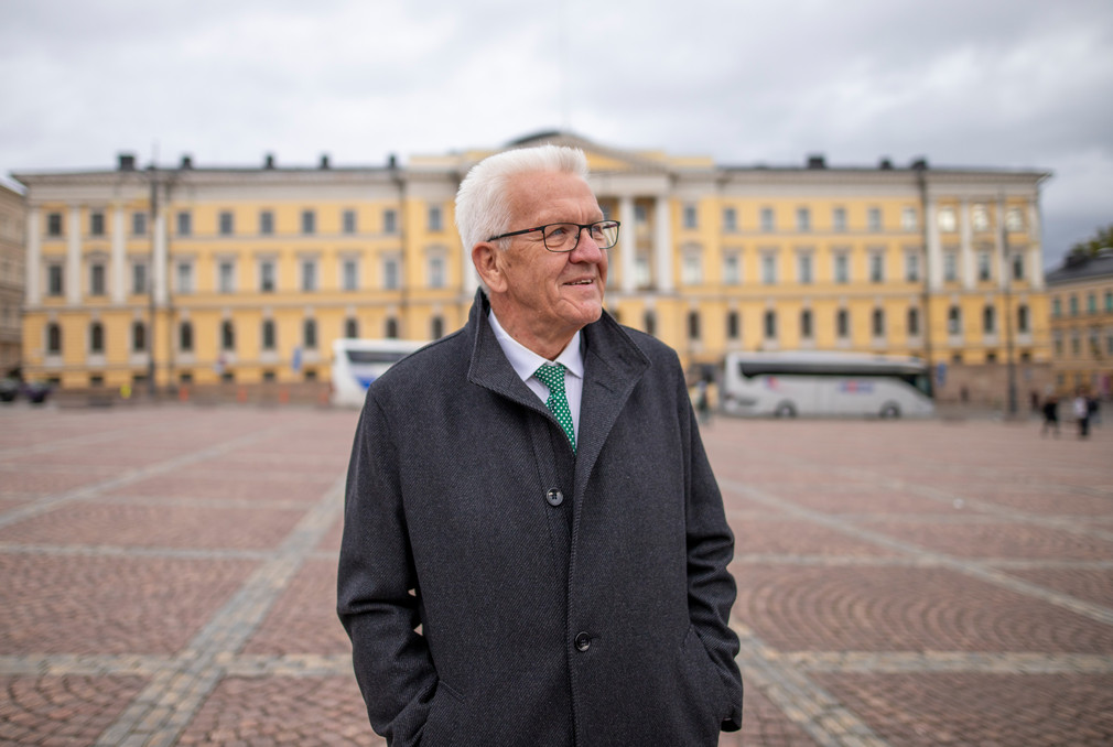 Ministerpräsident Winfried Kretschmann in Helsinki (Finnland) (Bild: Staatsministerium Baden-Württemberg)
