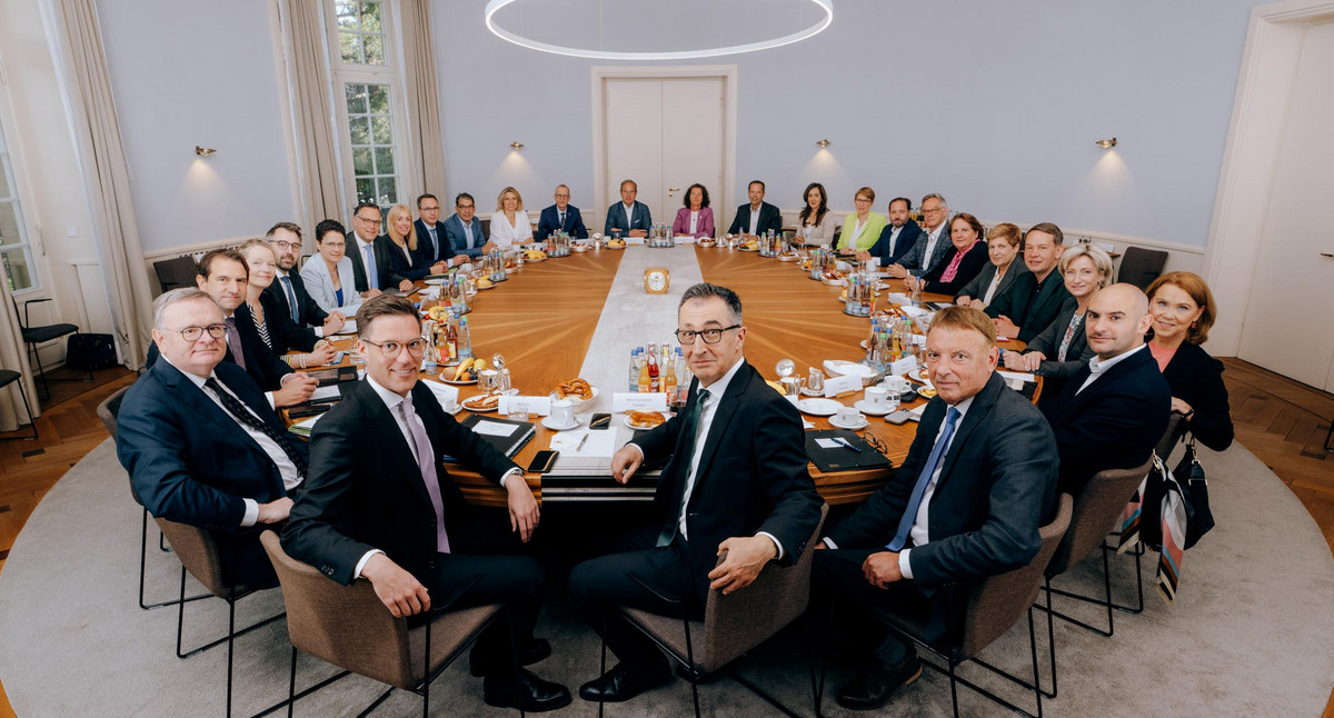 Kabinettssitzung in der Villa Reitzenstein in Stuttgart