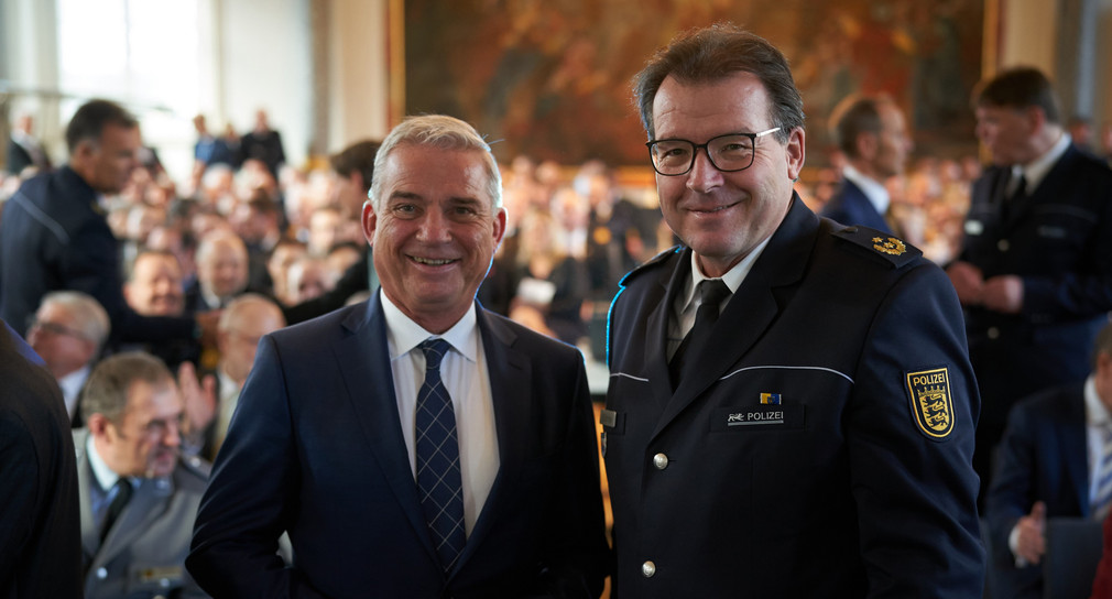 Innenminister Thomas Strobl mit Polizeipräsident Uwe Stürmer