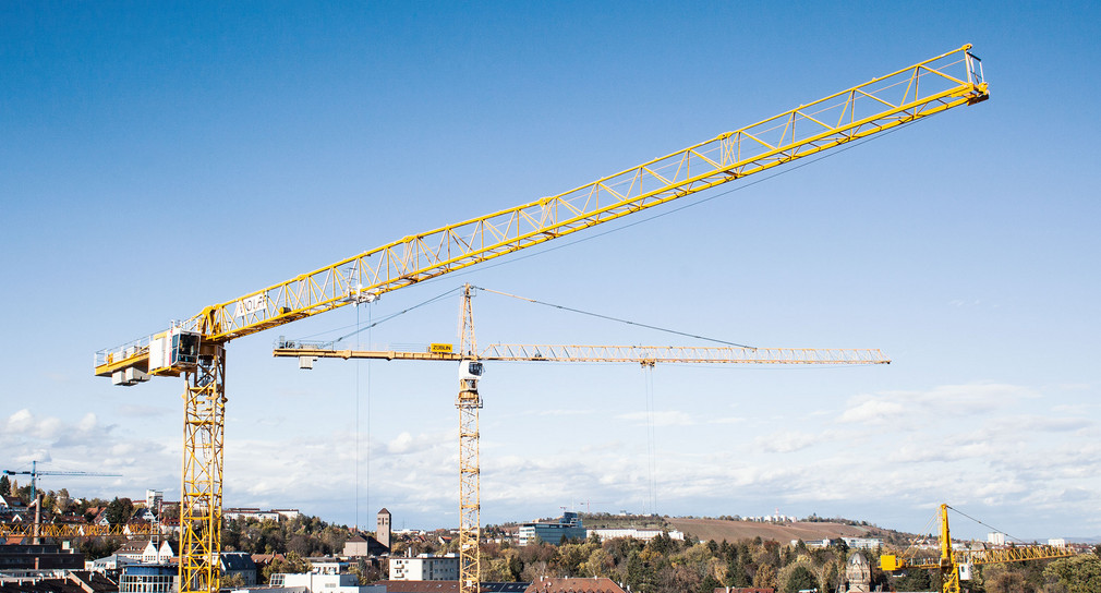 Baukräne vor Stuttgarter "Skyline" Quelle: Land Baden-Württemberg