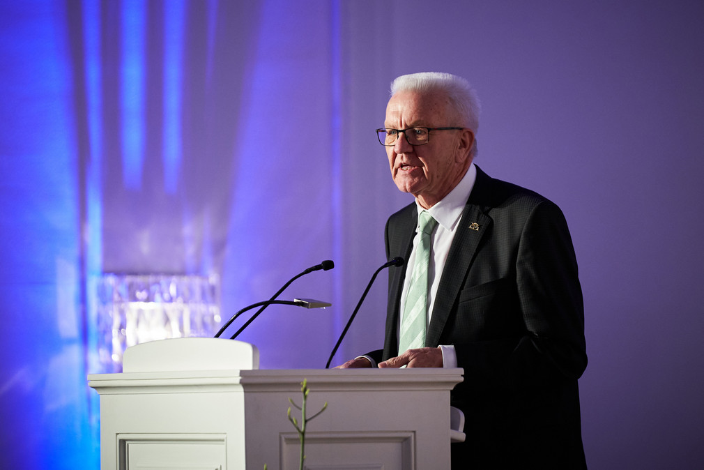 Ministerpräsident Winfried Kretschmann bei seiner Ansprache 