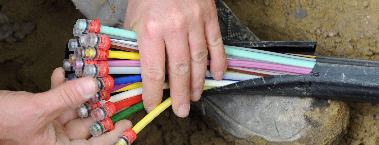 Glasfaser-Kabel mit farbigen Einzelsträngen (Foto: © dpa)