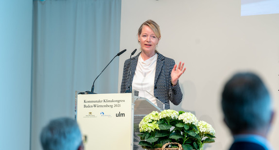 Ministerin Thekla Walker beim Kommunalen Klimakongress Baden-Württemberg 2021