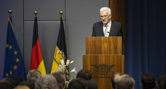 Ministerpräsident Winfried Kretschmann bei seiner Rede