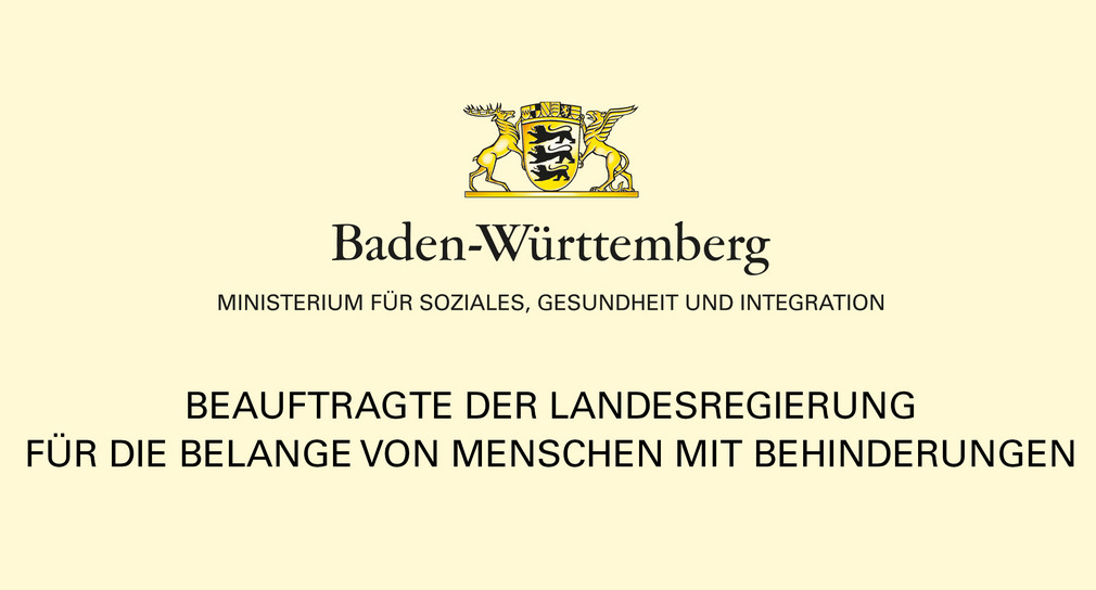 Schriftzug Beauftragte der Landesregierung für die Belange der Menschen mit Behinderungen