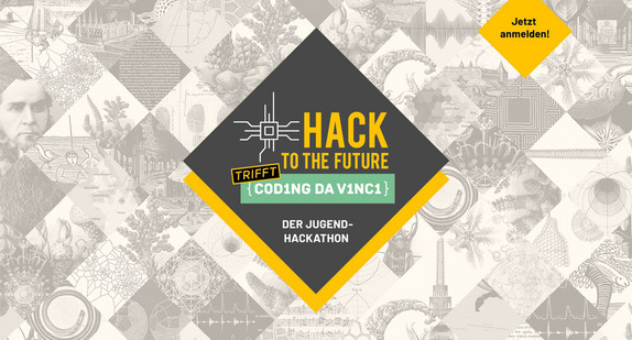 Logo von "Hack To The Future" trifft "Coding da Vinci"