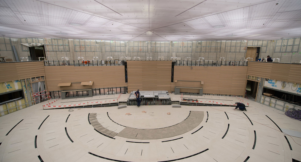 Der Plenarsaal der Landtags im Umbau (Foto: dpa)