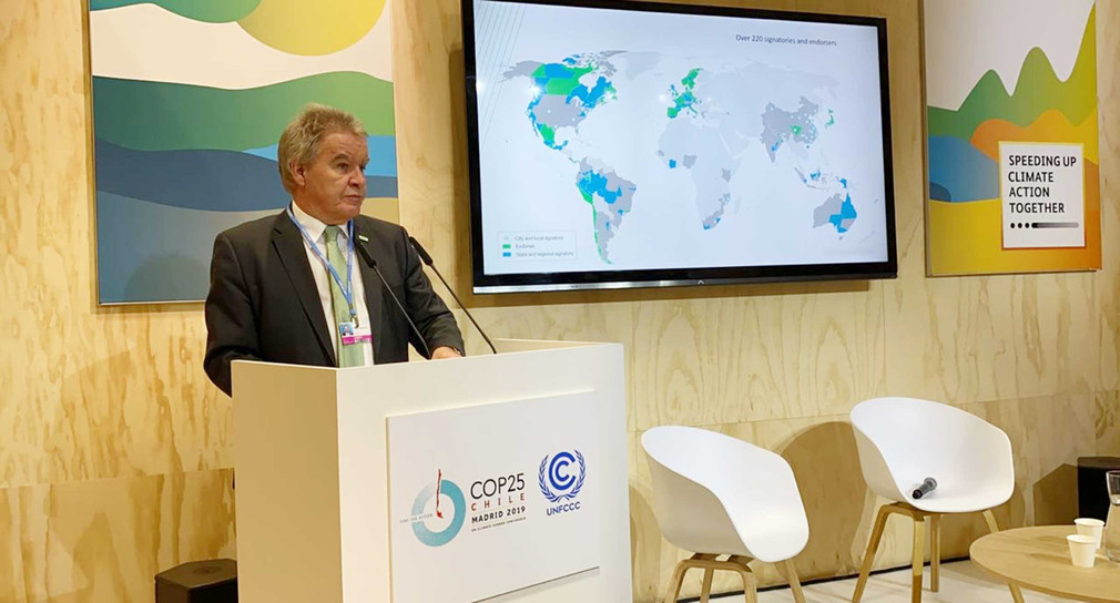 Umweltminister Franz Untersteller auf der Klimakonferenz COP25 in Madrid am 6. Dezember 2019.