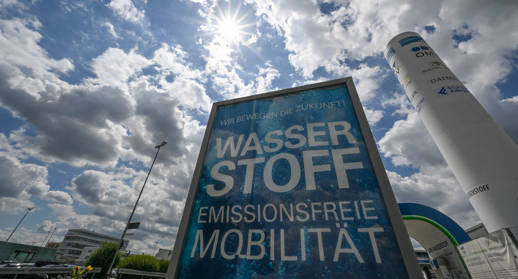 Eine Tankstelle für Wasserstoff.