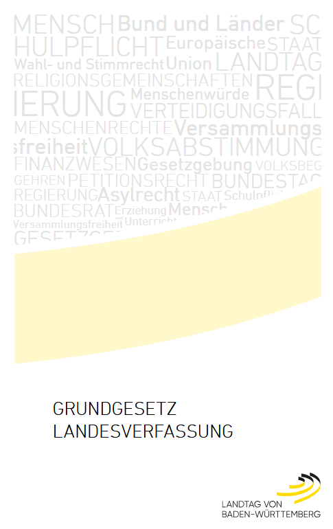 Titelblatt zur Publikation zum Grundgesetz / Landesverfassung