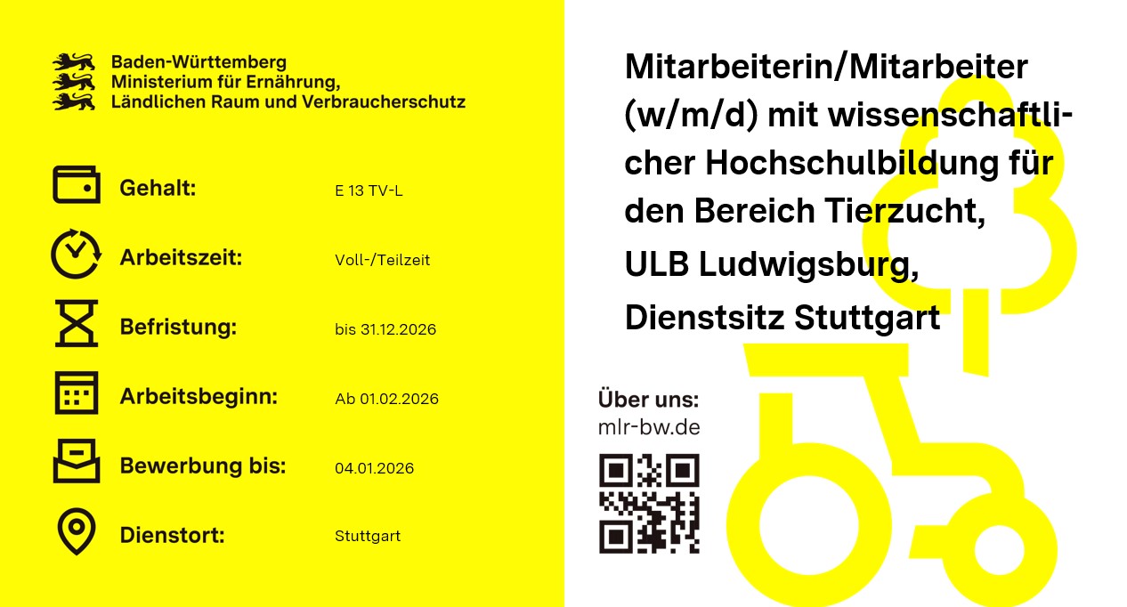 Referentin / Referent (w/m/d) für Tierzucht