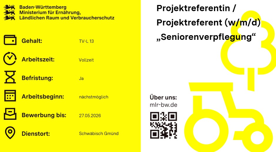 Teaserbild Projektreferentin / Projektreferent (w/m/d) „Seniorenverpflegung“