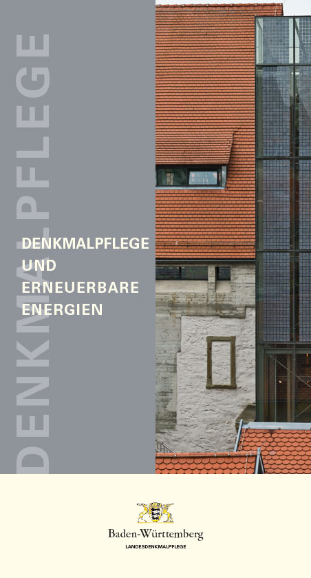 Titel der Brosch&uuml;re: Denkmalpflege und erneuerbare Energien