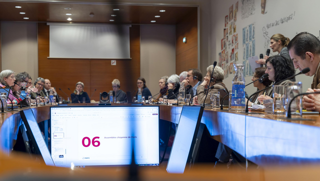 Staatsrätin Barbara Bosch (fünfte von rechts) im Gespräch mit Mitgliedern des Ständigen Bürgerrats der Stadt Paris